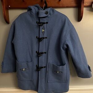 Charming Blue Kids Pea Coat with Toggle Closure